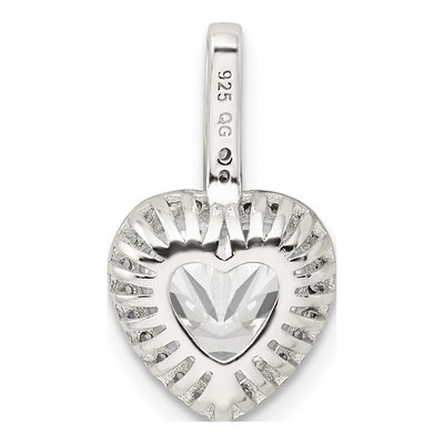 Sterling Silver CZ Heart Slide Pendant – view 4