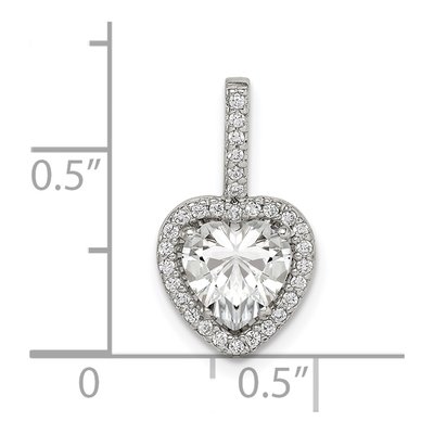 Sterling Silver CZ Heart Slide Pendant – view 5