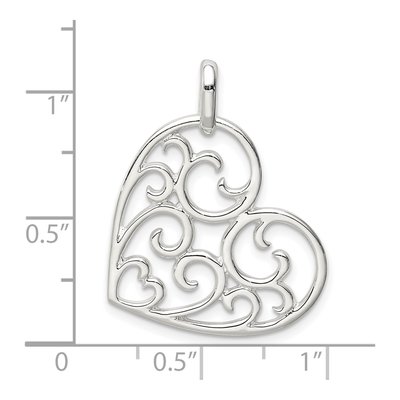 Sterling Silver Filigree Heart Pendant – view 5