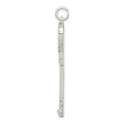 Sterling Silver CZ Heart Key Pendant – view 3