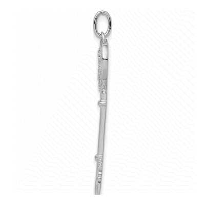 Sterling Silver CZ Love Key Pendant – view 3
