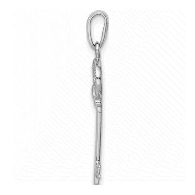 Sterling Silver CZ Key Pendant – view 3