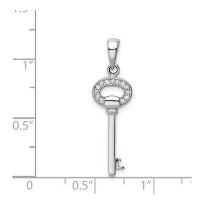 Sterling Silver CZ Key Pendant – view 5