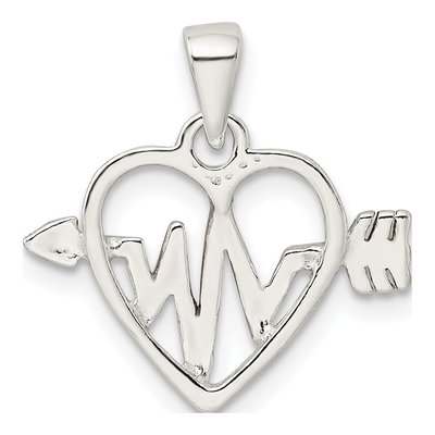 Sterling Silver Heart Arrow Pendant – view 4