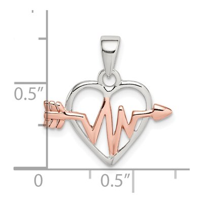 Sterling Silver Heart Arrow Pendant – view 5