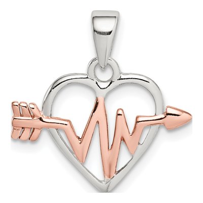 Sterling Silver Heart Arrow Pendant