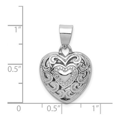 Sterling Silver Cut-Out Heart Swirl Pendant – view 5