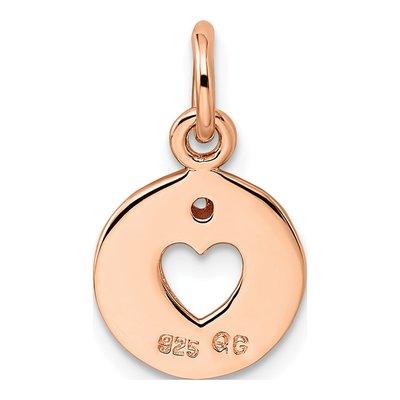 Rose Gold-Plated Sterling Silver CZ Open Heart Pendant – view 4