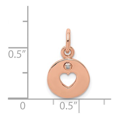 Rose Gold-Plated Sterling Silver CZ Open Heart Pendant – view 5