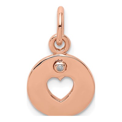 Rose Gold-Plated Sterling Silver CZ Open Heart Pendant