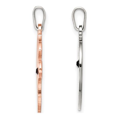 Rose Gold-Plated Sterling Silver CZ Breakapart Heart Pendant – view 2