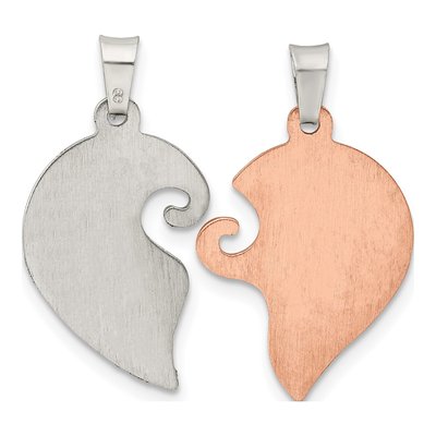 Rose Gold-Plated Sterling Silver CZ Breakapart Heart Pendant – view 3