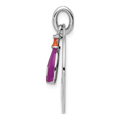 Sterling Silver Enameled Love Wine Pendant – view 3