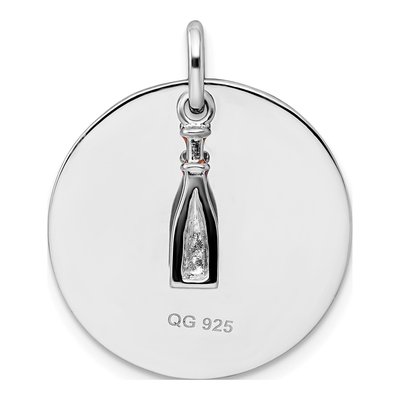 Sterling Silver Enameled Love Wine Pendant – view 4