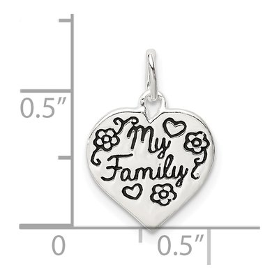 Sterling Silver MY Family Heart Enamel Charm – view 5