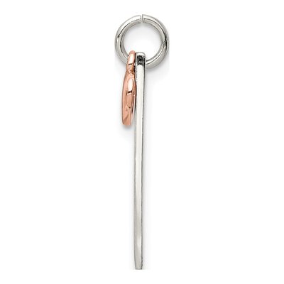 Sterling Silver Bar Heart Pendant – view 3