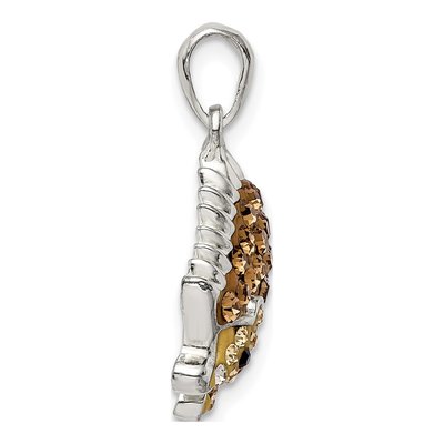 Sterling Silver Crystal Hedgehog Pendant – view 3