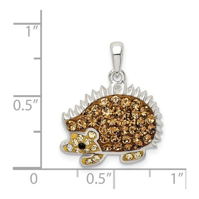 Sterling Silver Crystal Hedgehog Pendant – view 5