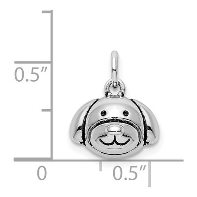 Sterling Silver Antiqued Dog Head Pendant – view 5