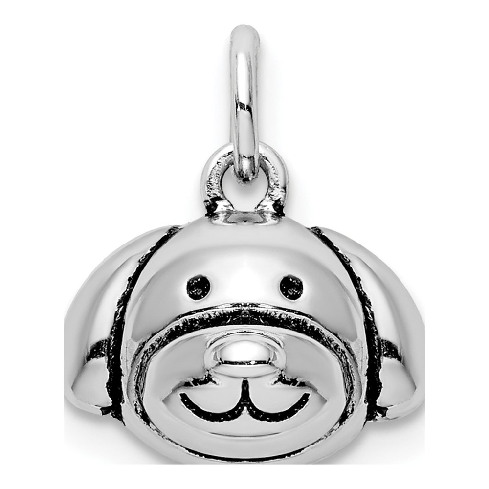 Sterling Silver Antiqued Dog Head Pendant