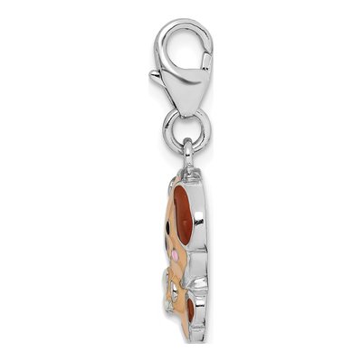 Sterling Silver Enamel Puppy Charm – view 3