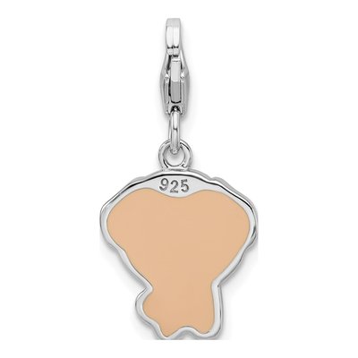 Sterling Silver Enamel Puppy Charm – view 4