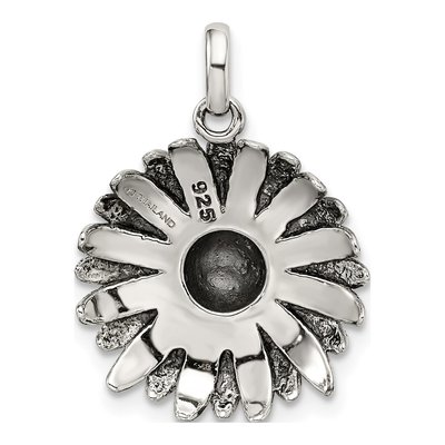 Sterling Silver Antiqued Sunflower Pendant – view 4
