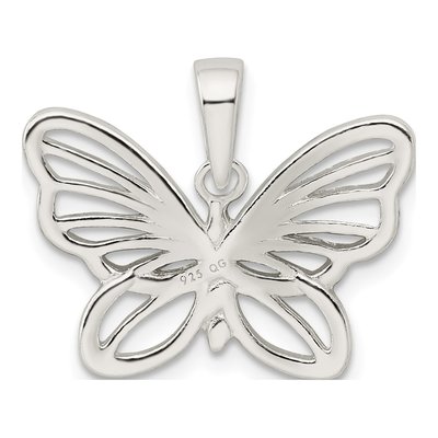 Sterling Silver Diamond-Cut Butterfly Pendant – view 4