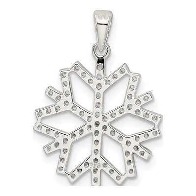 Sterling Silver CZ Snowflake Pendant – view 4