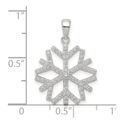 Sterling Silver CZ Snowflake Pendant – view 5