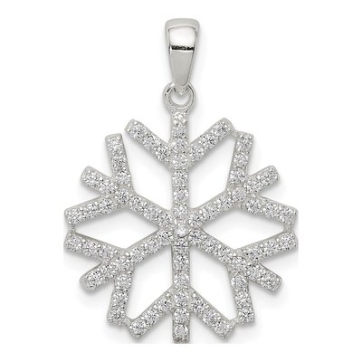Sterling Silver CZ Snowflake Pendant