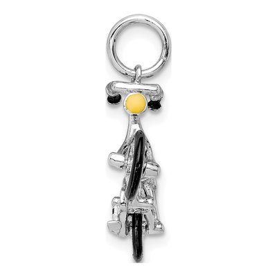 Sterling Silver Enameled Moveable Bicycle Pendant – view 3