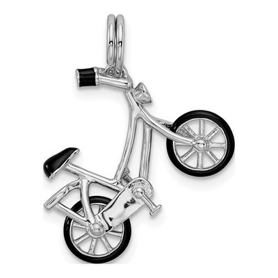 Sterling Silver Enameled Moveable Bicycle Pendant – view 4