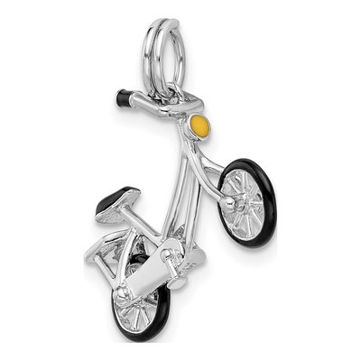 Sterling Silver Enameled Moveable Bicycle Pendant – view 5