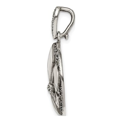 Sterling Silver Marcasite Fleur de Lis Pendant – view 3