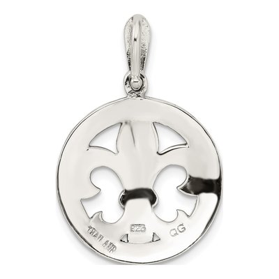 Sterling Silver Marcasite Fleur de Lis Pendant – view 4