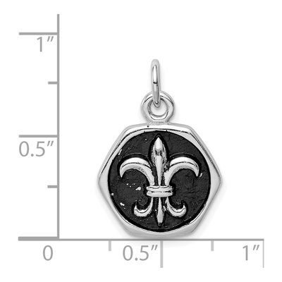 Men's Sterling Silver Fleur de Lis Pendant – view 5