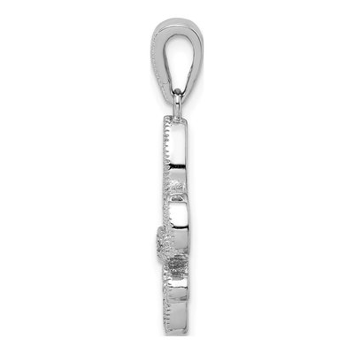 Sterling Silver CZ Fleur de Lis Pendant – view 3