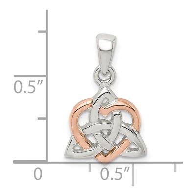 Sterling Silver Trinity Knot Heart Pendant – view 5