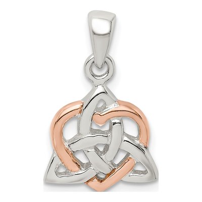 Sterling Silver Trinity Knot Heart Pendant