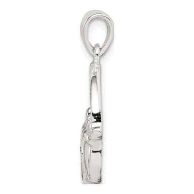 Sterling Silver Glitter Infused Claddagh Pendant – view 3
