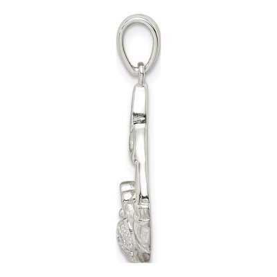 Sterling Silver CZ Claddagh Trinity Knot Pendant – view 3