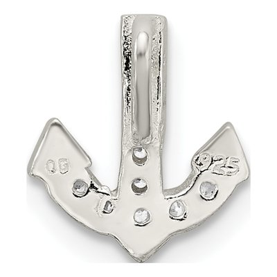 Sterling Silver CZ Anchor Slide Pendant – view 4