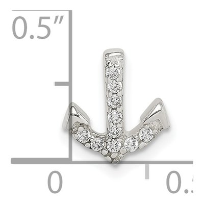 Sterling Silver CZ Anchor Slide Pendant – view 5