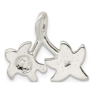 Sterling Silver Glitter Infused Star Fish Turtle Slide Pendant – view 4