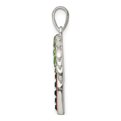 Sterling Silver Crystal Palm Tree Pendant – view 3