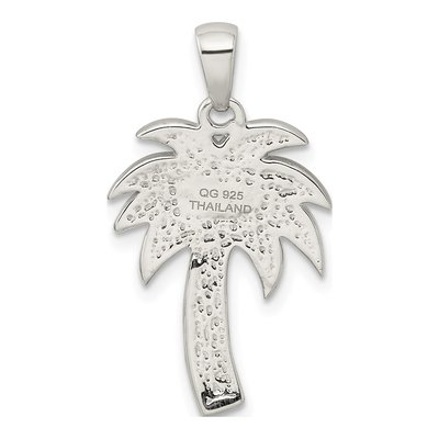 Sterling Silver Crystal Palm Tree Pendant – view 4