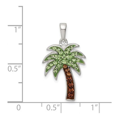 Sterling Silver Crystal Palm Tree Pendant – view 5