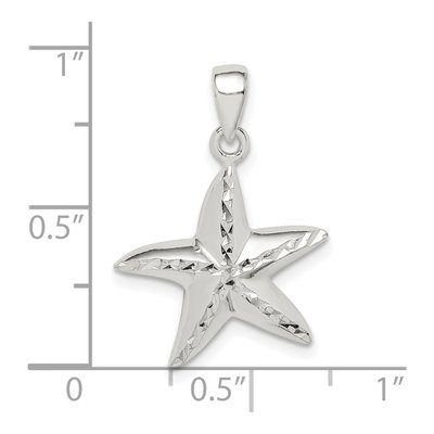 Sterling Silver Diamond-Cut Star Fish Pendant – view 5