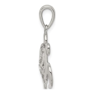 Sterling Silver Diamond-Cut Turtle Pendant – view 3